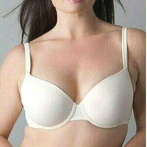 Cacique Lane Bryant Womens Bra Full Coverage Cotton Blend Plus Size 46DDD White